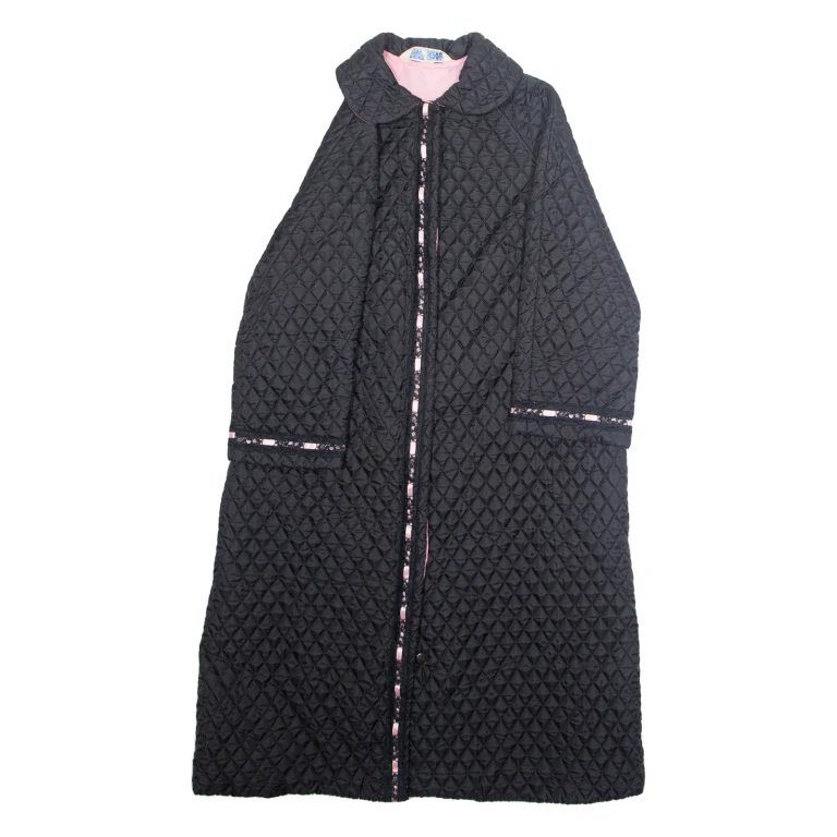 ST MICHAEL Womens Quilted Jacket Black Nylon Diamond M