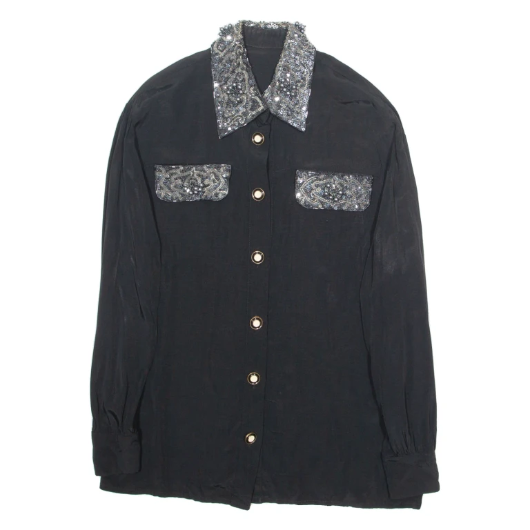 Womens Blouse Black Long Sleeve M