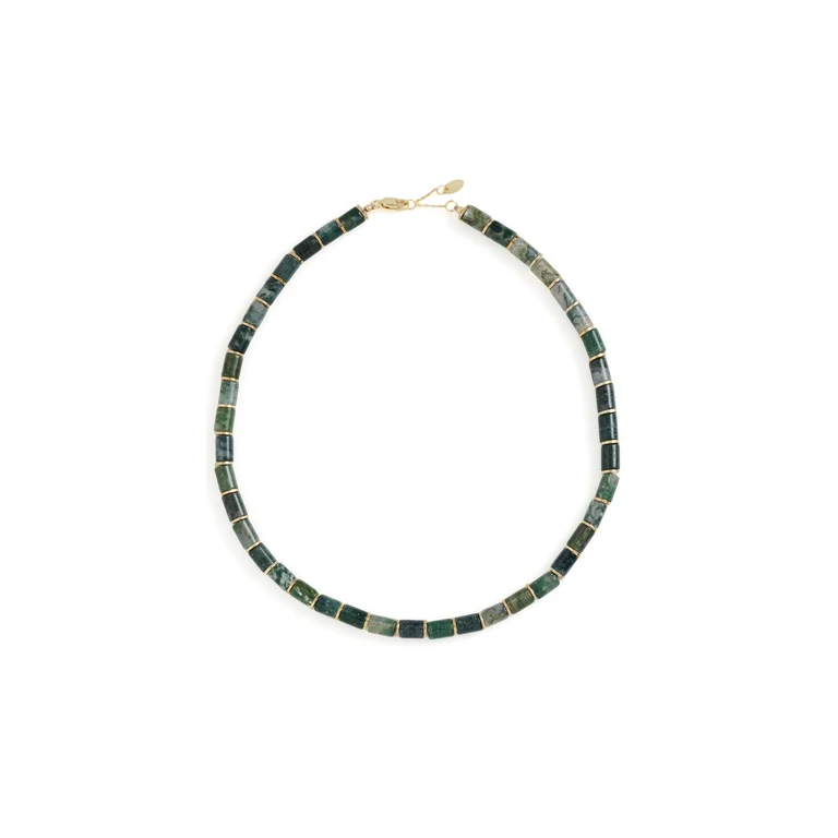 SHASHI Cilindro Gemstone Necklace Green One Size