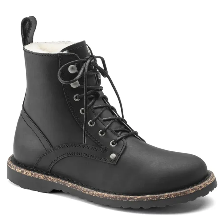 Women's Bryson Shearling Nubuck Leather Black Boots