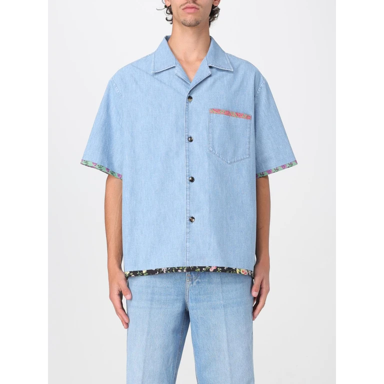 VALENTINO Shirt Men color Denim (6V0DB04LALM508)