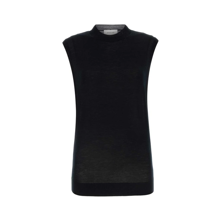 Sportmax Nero Exterior: Wool Silk Maglie