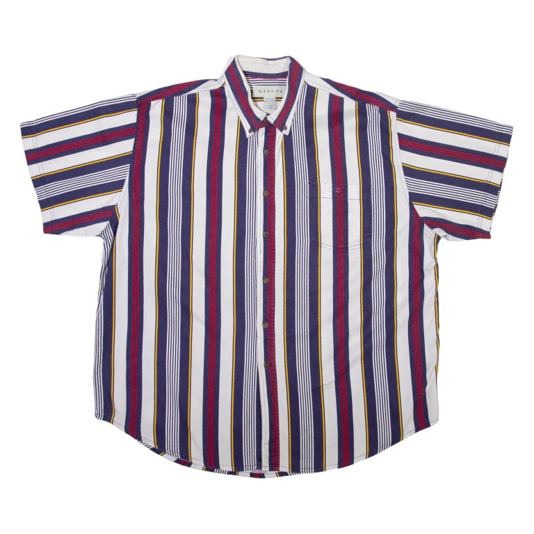MERONA Mens Shirt White Striped XL