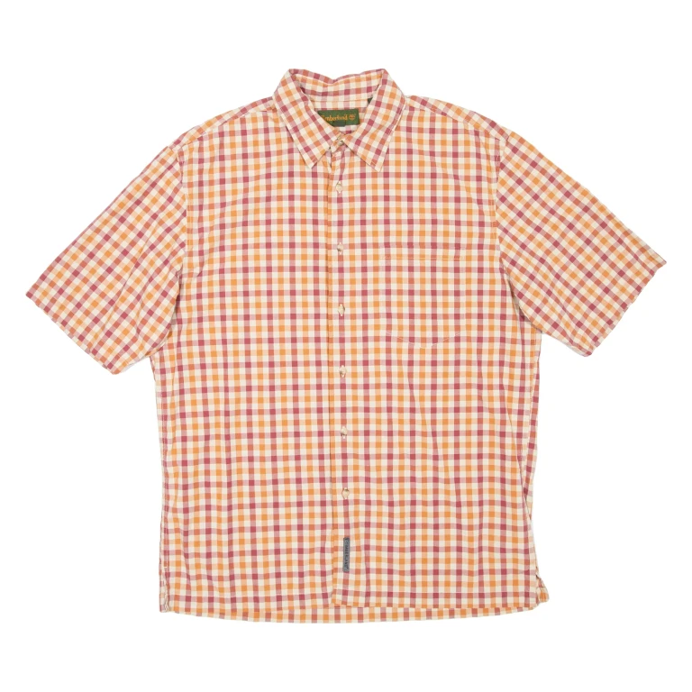 TIMBERLAND Mens Shirt Orange Check L
