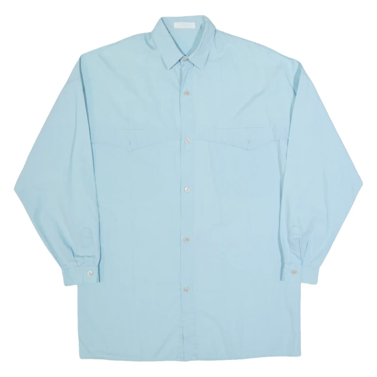 ESPRIT Mens Plain Shirt Blue Long Sleeve XL