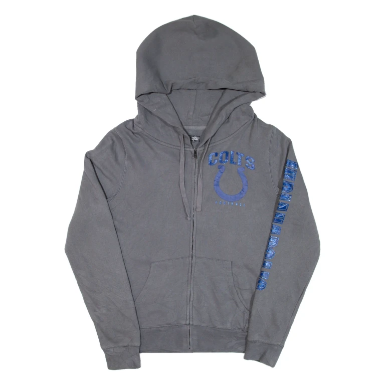 NFL Indianapolis Colts Mens Grey Hoodie Full Zip USA M