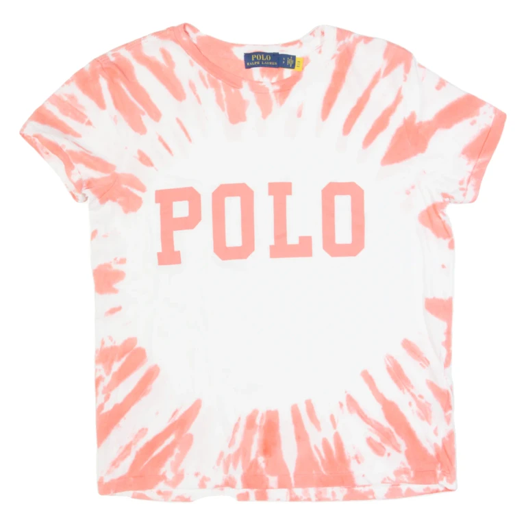 POLO RALPH LAUREN Womens Tie Dye T-Shirt White S
