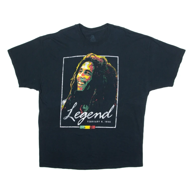 ZION Bob Marley Mens Band T-Shirt Blue 2XL