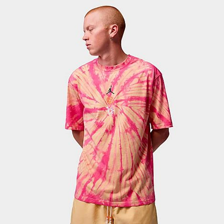 Nike Men's Jordan Brooklyn Tie-Dye Festival T-Shirt in Lemon Wash Size: XS