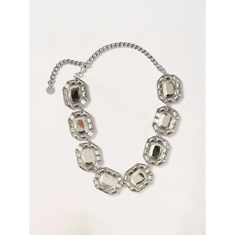Square Crystal-Embellished Brass Choker Necklace (PF26624NSLSILVER)