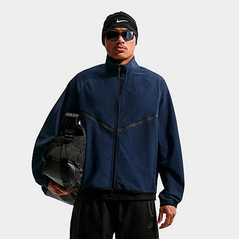 Nike Men's Sportswear Tech Dri-FIT Shori Knit Track Jacket in Obsidian/Black Size: XS