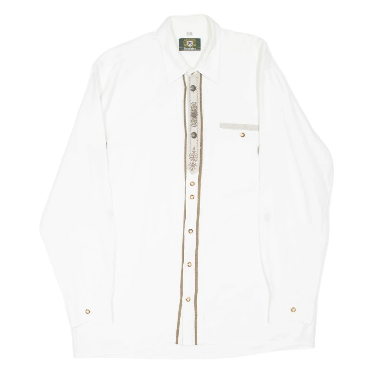 Mens Shirt White Long Sleeve L