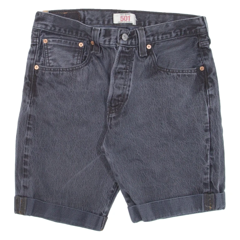 LEVI'S 501 Womens Denim Shorts Black M W32