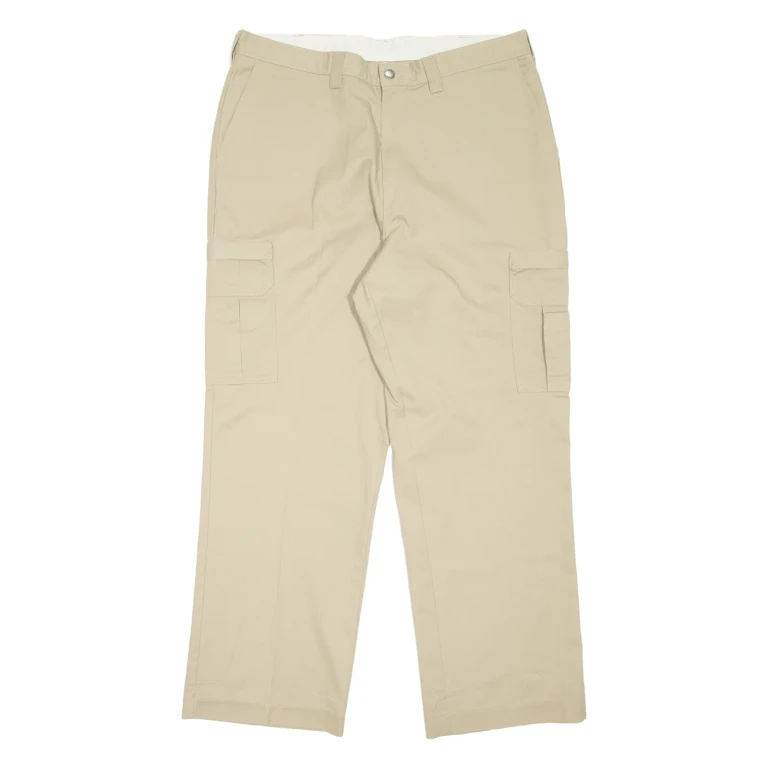 DICKIES Cargo Workwear Mens Trousers Beige Relaxed Straight W38 L32