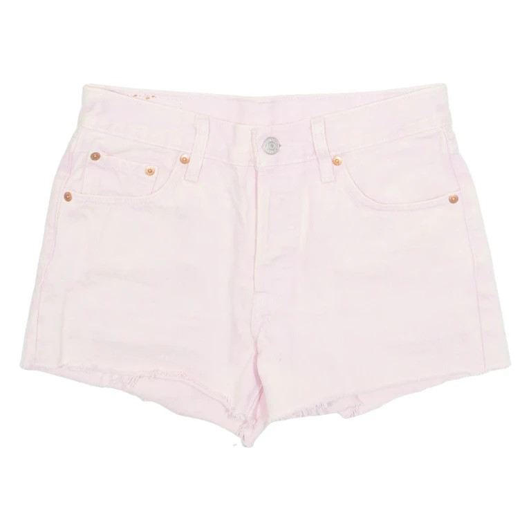 LEVI'S 501 Cut Off Womens Denim Shorts Pink S W28