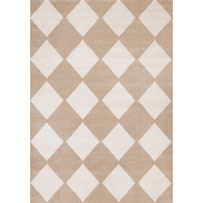 Century 7 x 10 Beige and Cream Diamond Area Rug