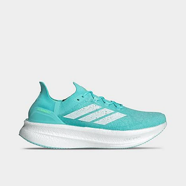 adidas Men's Ultraboost 5 Strung Running Shoes in Flash Aqua/White/Lucid Lemon Size: 8.0