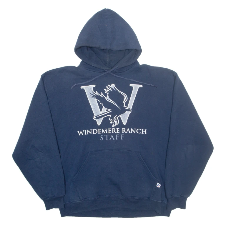 RUSSELL ATHLETIC Windermere Ranch Mens Blue Hoodie M