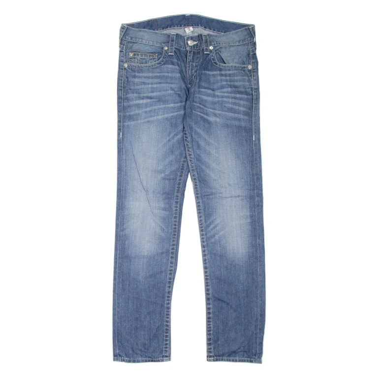 TRUE RELIGION Mens Jeans Blue Slim Skinny Stone Wash W33 L34