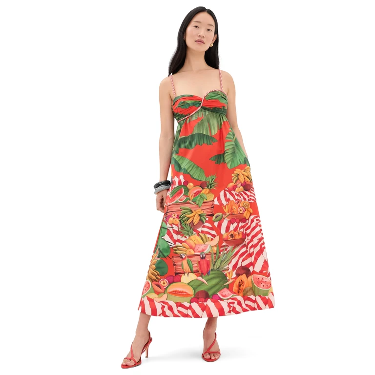 FARM Rio Fruit Trolley Maxi Dress Fruit Trolley Red XS