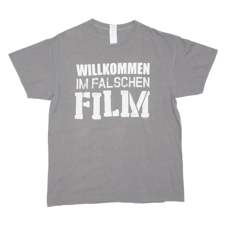 GILDAN Willkommen Im Falschen Film Mens T-Shirt Grey L