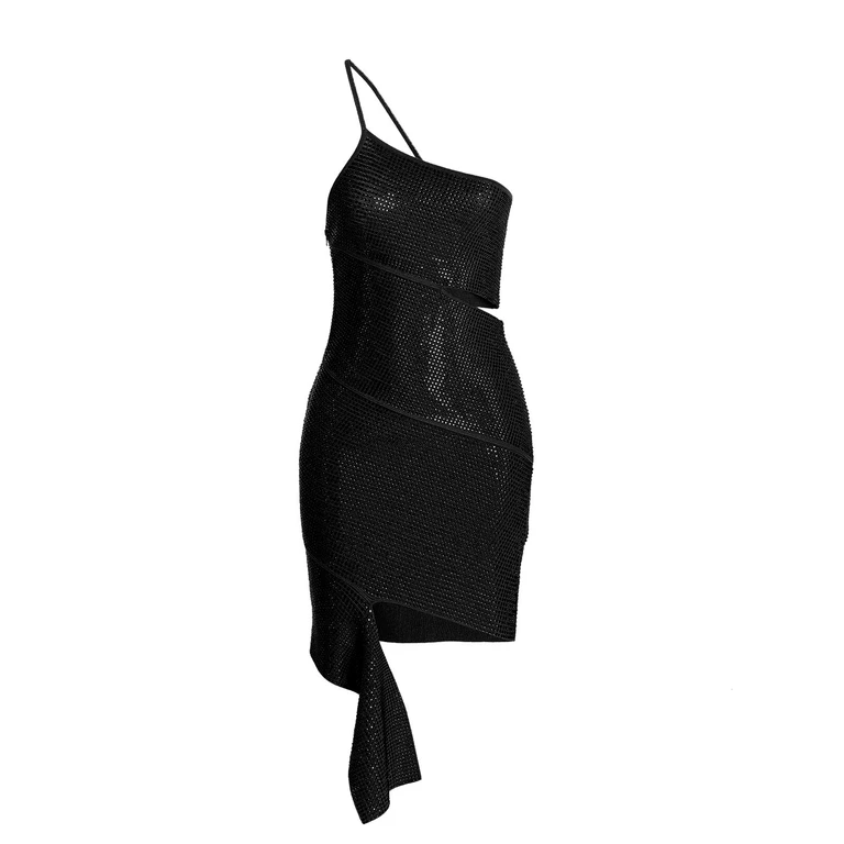 Black Viscose Short Dress - Women