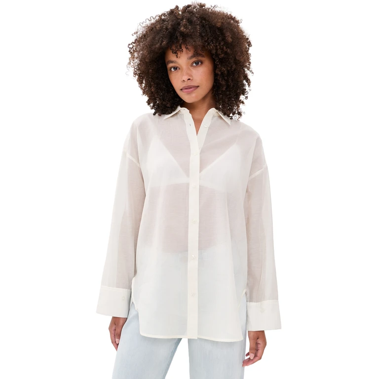Derris Soft Organza Blouse Soft White 40