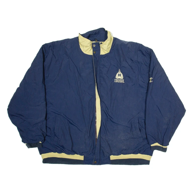 CHAMPION Notre Dame Mens Jacket Blue 2XL