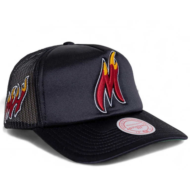 Men's NBA Logo Remix Trucker Snapback Hwc Heat Snapback Caps