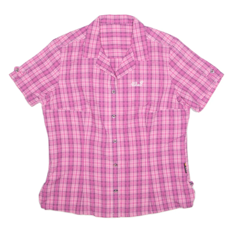 JACK WOLFSKIN Utility Womens Shirt Pink Check L