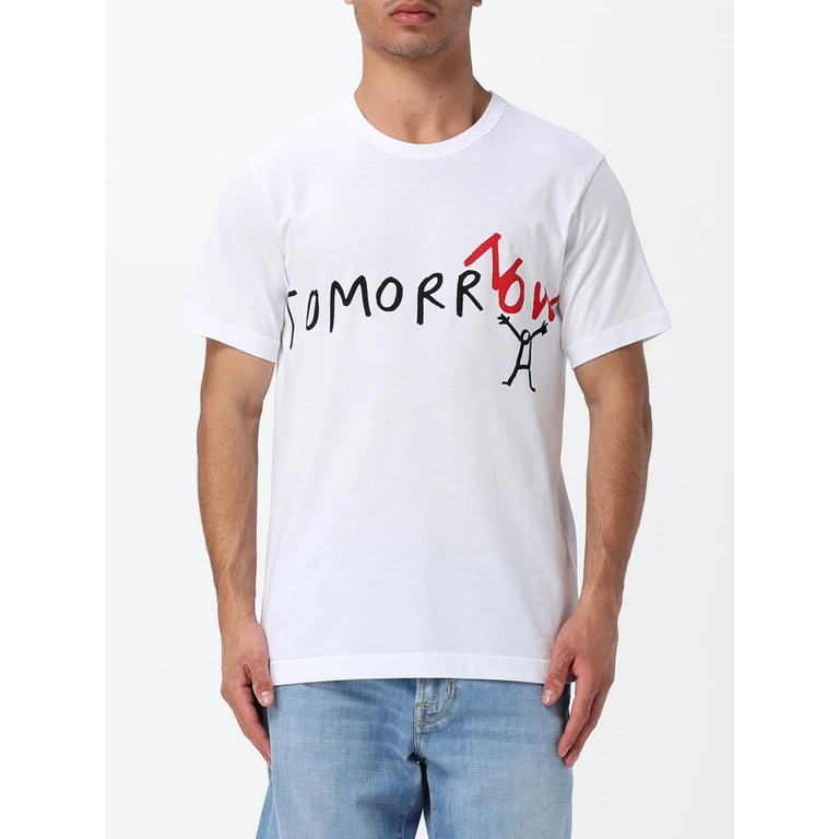 COMME DES GARÇONS Slogan Print Cotton T-Shirt (T0320511)