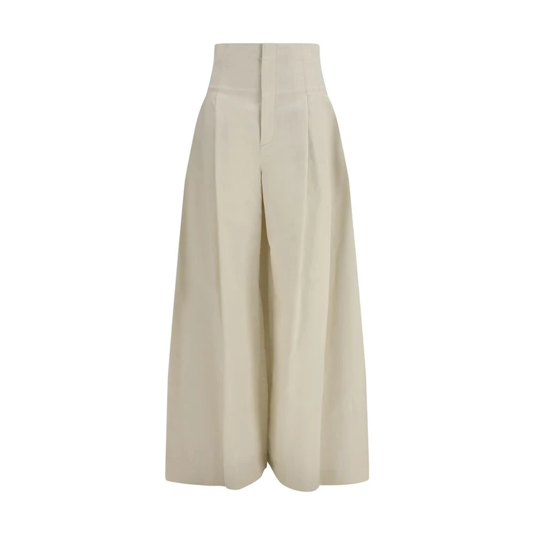 Brunello Cucinelli Beige Cotton Pants - Women