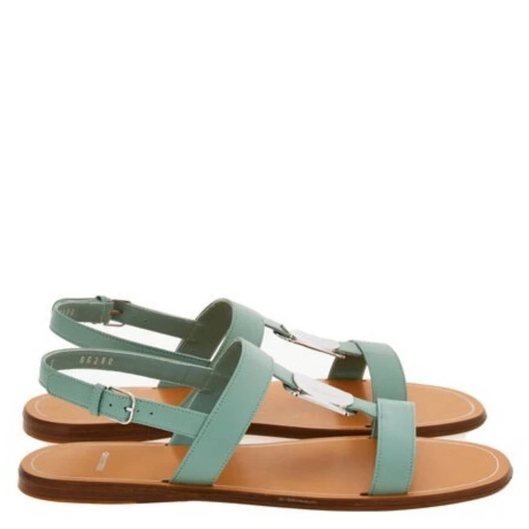 Ferragamo Vida Nappa Flat Sandals, Size 7 C