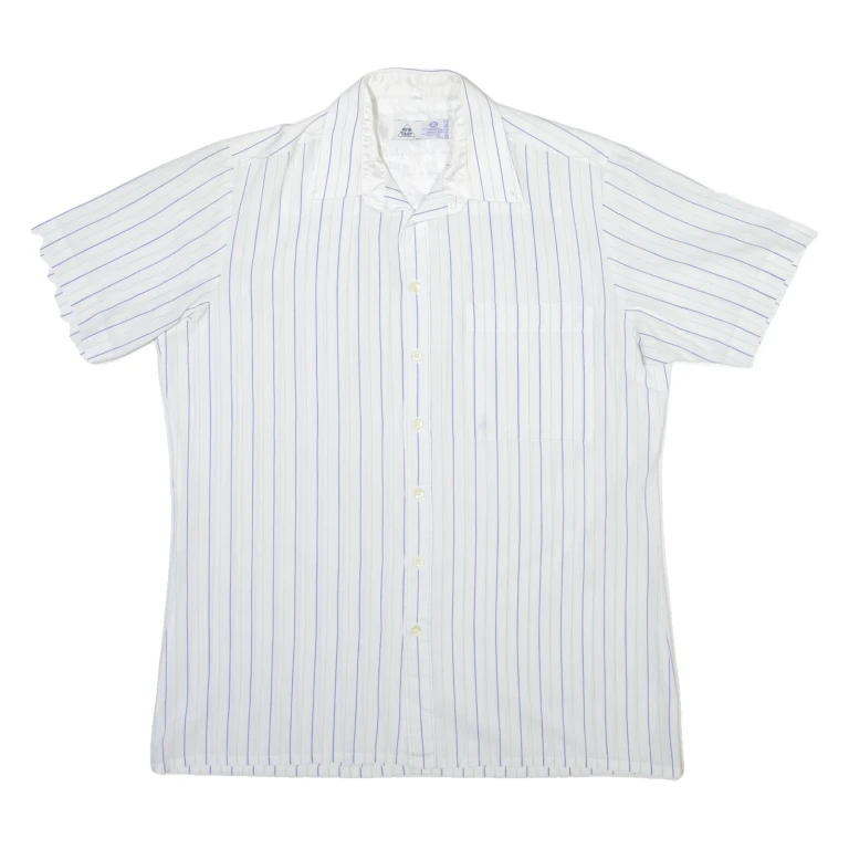 C&A Mens Shirt White Striped S