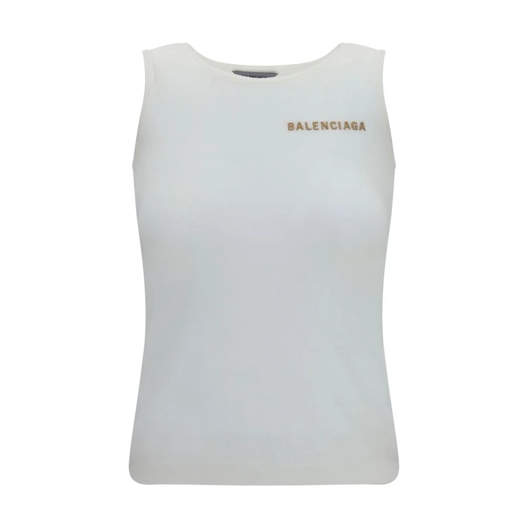 Balenciaga White Cotton Tank Tops - Women