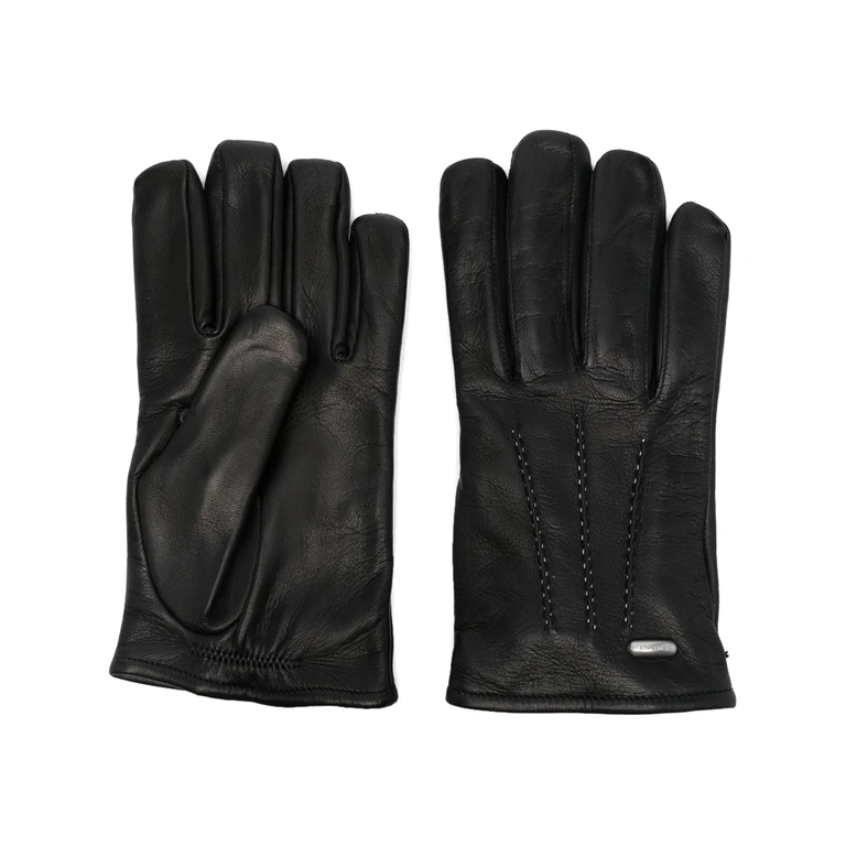 Zwarte schapenleren handschoenen