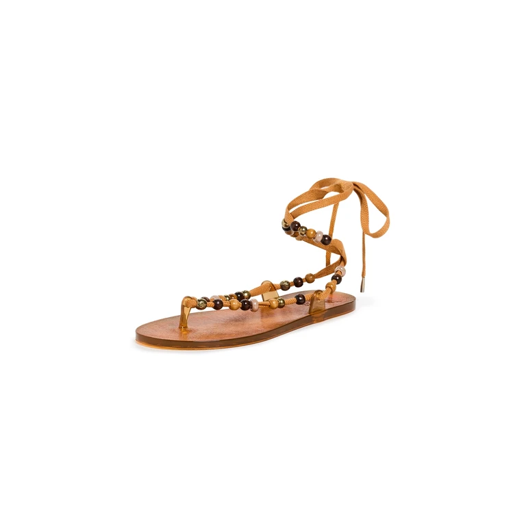 Ancient Greek Sandals Esther Bead Sandals Caramel 36