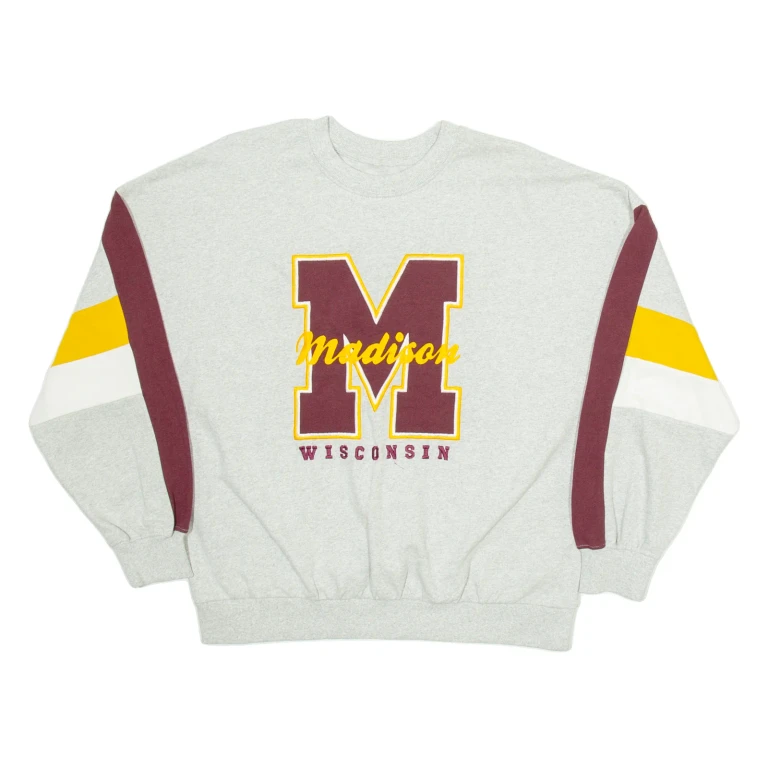 Madison Wisconsin Mens Sweatshirt Grey USA L