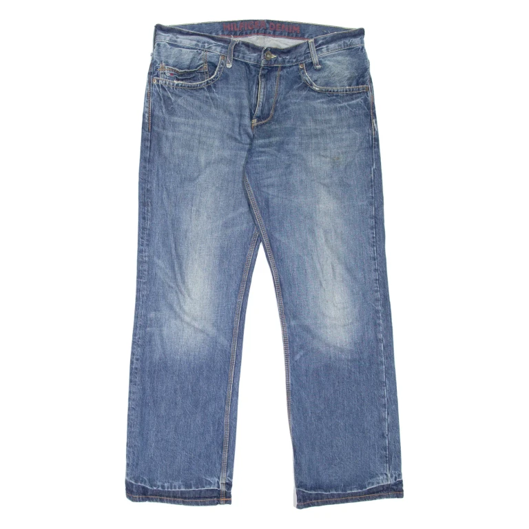 HILFIGER DENIM Woody Mens Jeans Blue Relaxed Skinny Stone Wash W36 L32