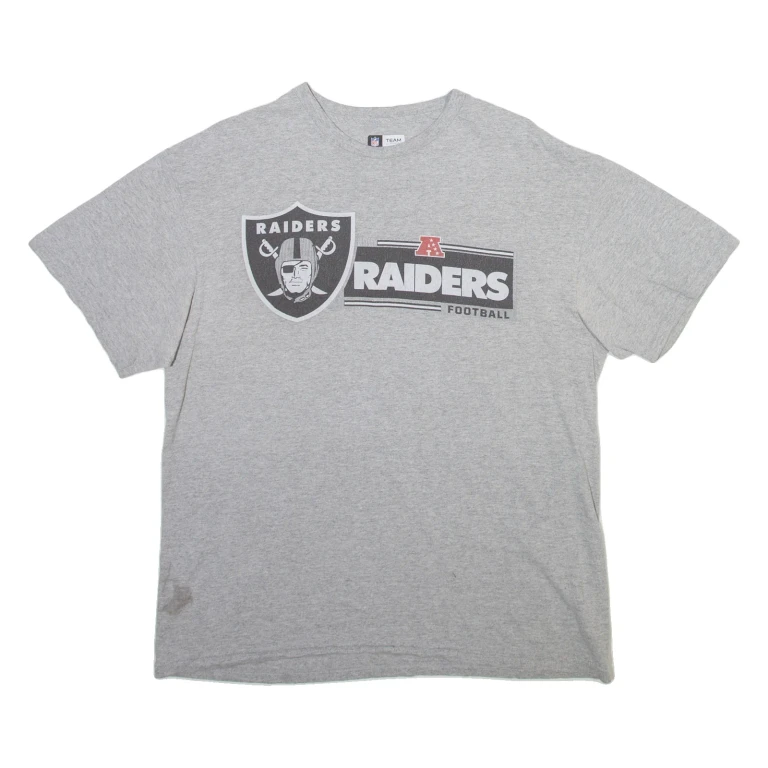 NFL Las Vegas Raiders Mens T-Shirt Grey USA L