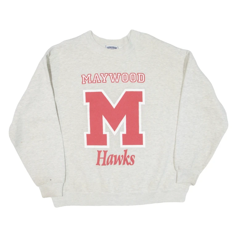 LEE Maywood Hawks Mens Sweatshirt Grey USA L