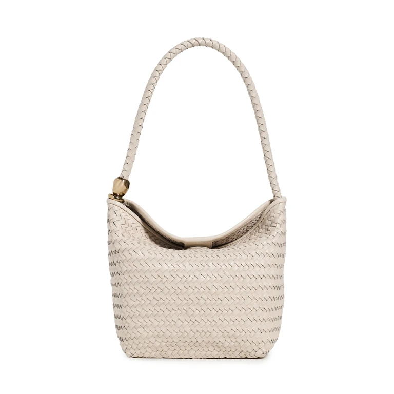 Madewell Handwoven Shoulder Bag with Beads Vintage Muslin One Size