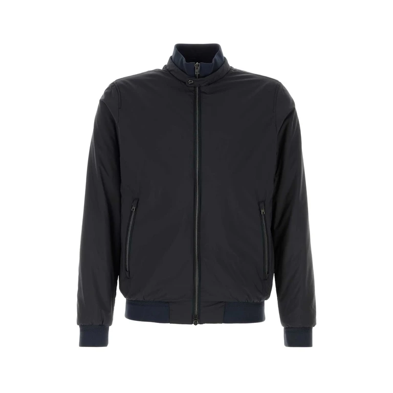 Midnight Blue Nylon Bomber Jacket Navy Giubbini - Men
