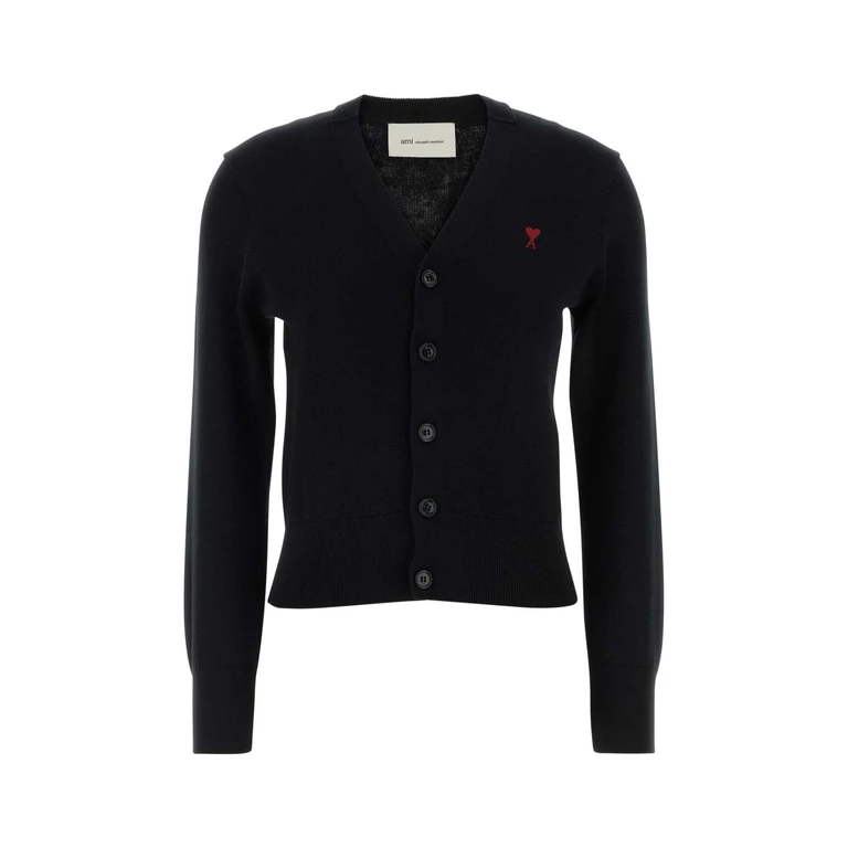 Black Wool Cardigan Noirrouge Exterior: Merino Maglieria - Women