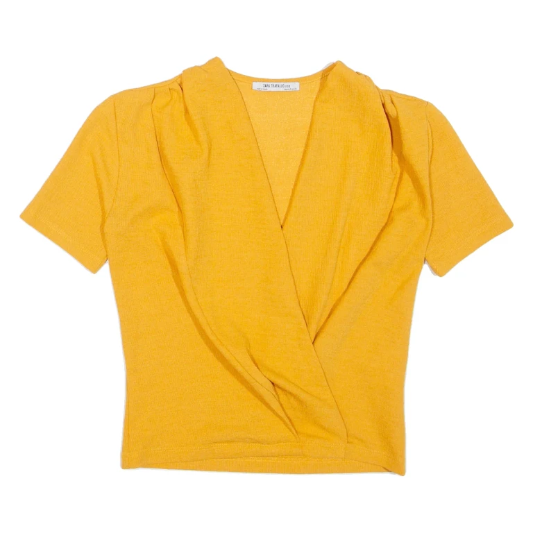 ZARA Womens Top Orange V-Neck S