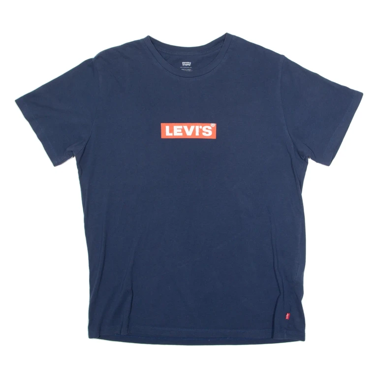 LEVI'S Mens T-Shirt Blue Crew Neck L