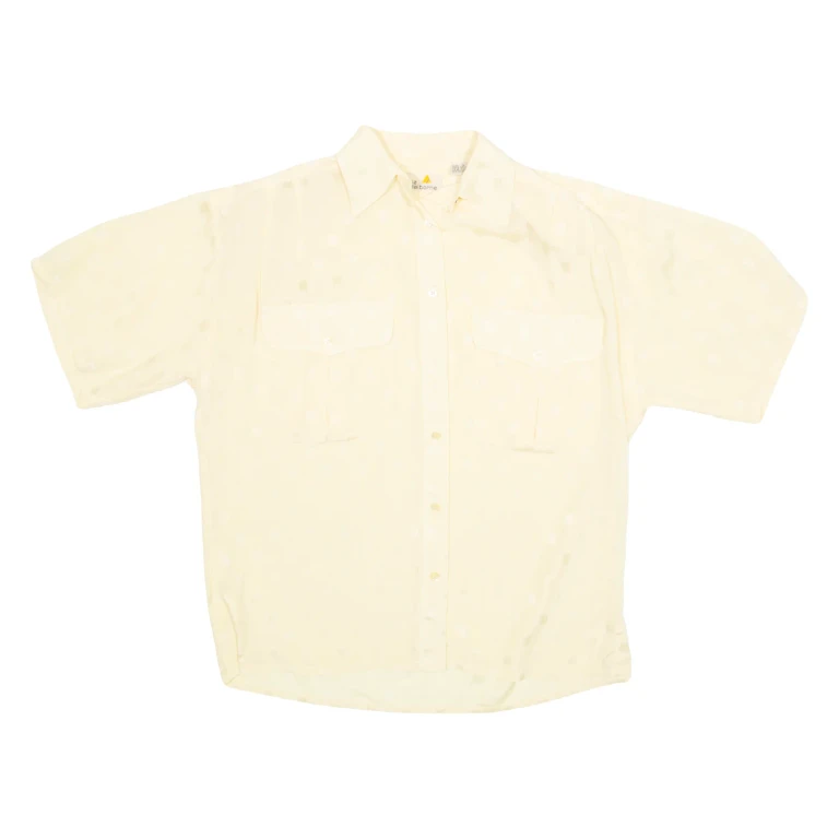 LIZ CLAIBORNE Womens Printed Blouse Yellow Collared M