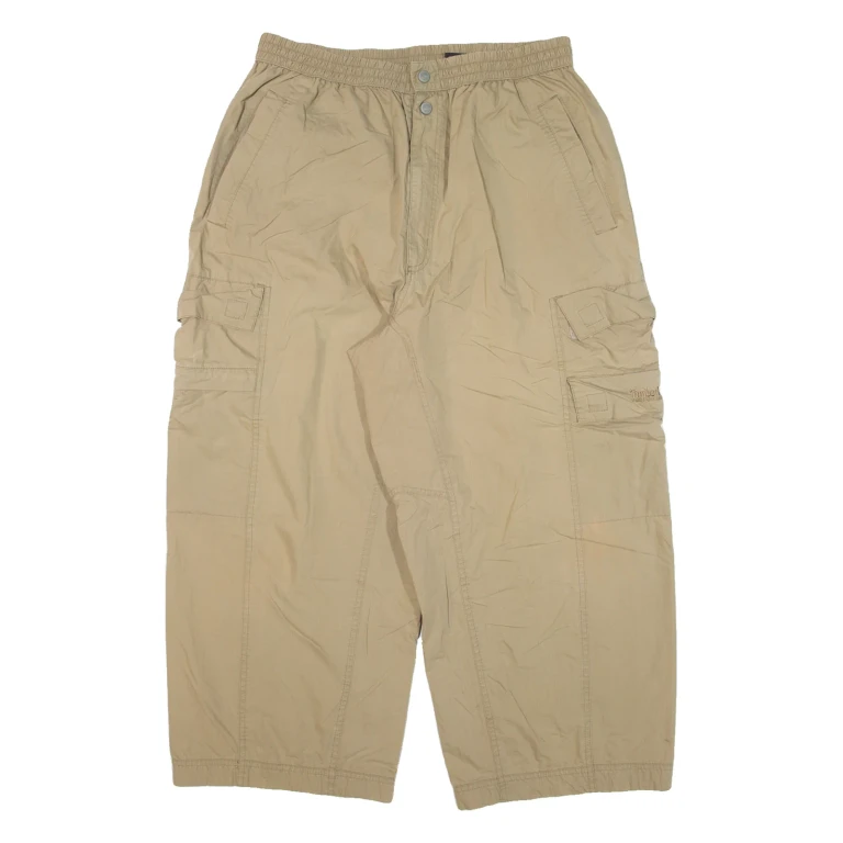 TIMBERLAND Cargo Cropped Mens Trousers Beige Loose Straight W30 L24