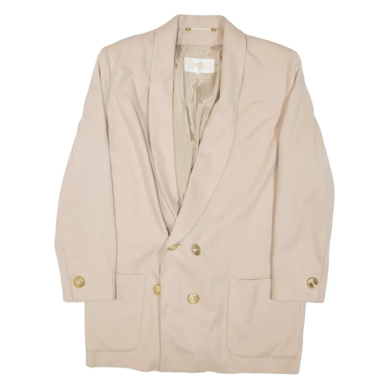 PIERRETTE.B Womens Blazer Jacket Beige Wool M