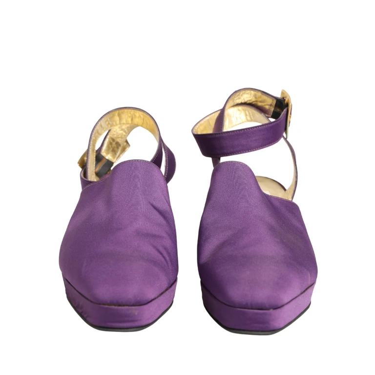 Dolce & Gabbana Purple Suede Sandals Shoes - Women